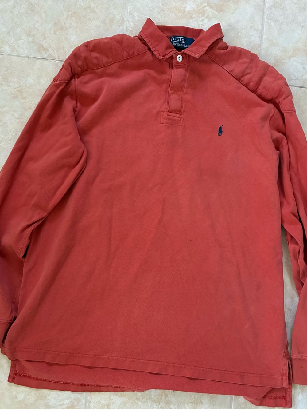 Ralph Lauren Vintage Men's Long Sleeve Padded Rugby Polo